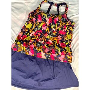 Lands End Blouson Tankini 2 piece Plus Size 20 W